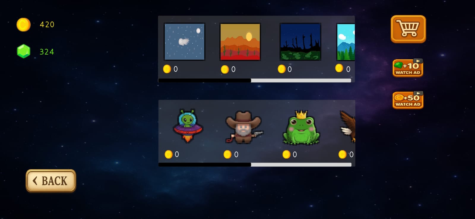 Shop - Characters and Backgrounds